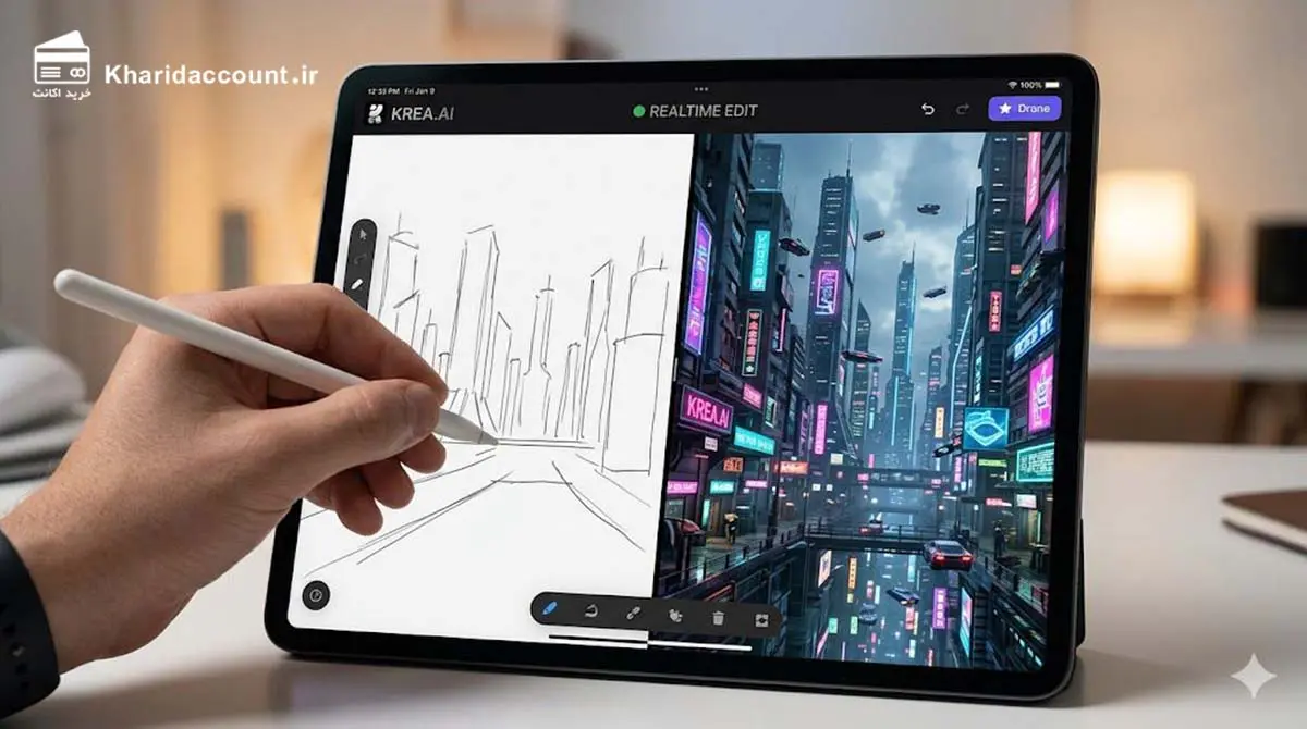 محیط کاربری ابزار Realtime Edit پس از خرید اکانت کریا